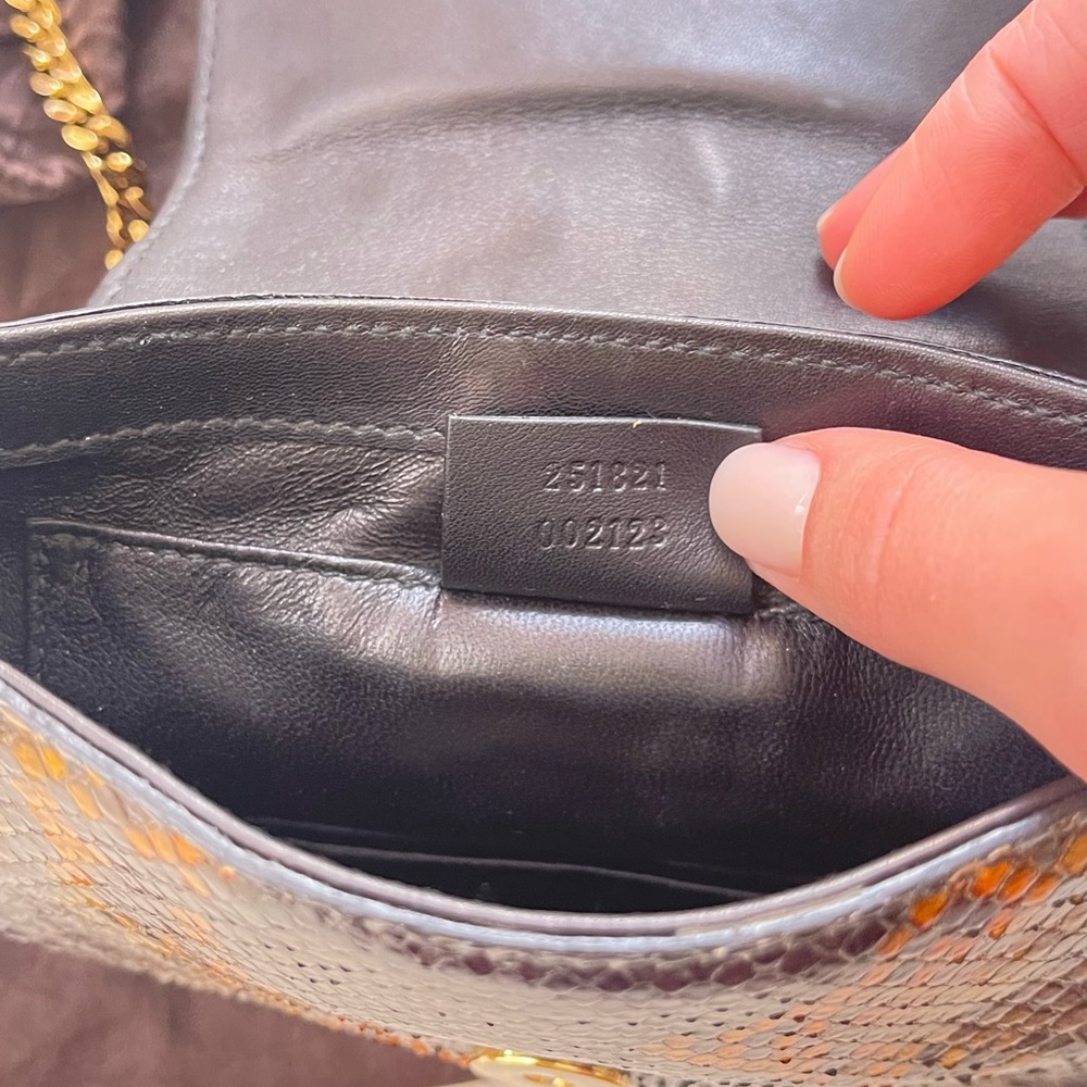 Gucci Ophidia Python Mini Shoulder Bad With Gold … - image 6